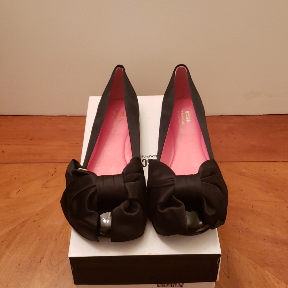 ♤ MOSCHINO Black Bow Flats
